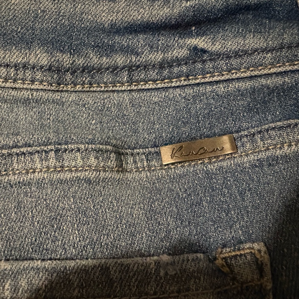 Plus Size KanCan Mid Rise Open Ripped Frayed Hem Skinny Jean - Picture 5 of 7